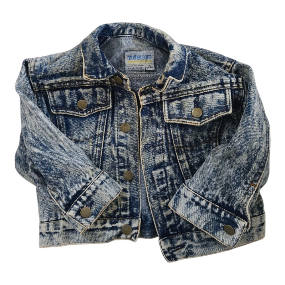 Mothercare Vintage 1990s Distressed Blue Jean Jacket